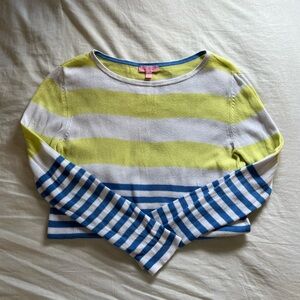Lilly Pulitzer Blue and Yellow Striped Sweater